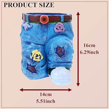 Creative Denim Shorts Planter – Cartoon Resin Flower Pot Indoor/Outdoor Garden & Balcony Decor