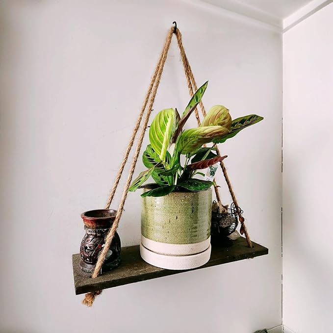 Handcrafted Ceramic Planter with Saucer – Two-Tone Green & Beige – 6 Inch Wide x 6 Inch Tall Indoor Plant Pot