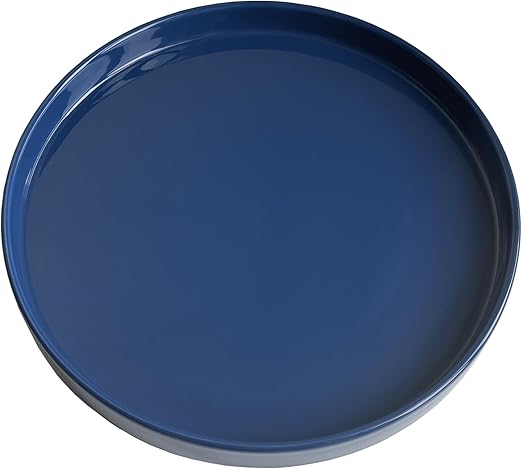 Round Blue Plastic Plant Saucer – 8.5" Top Diameter｜Waterproof Drain Tray with Raised Edges｜Fits Medium Flower Pots